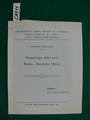 Idrogeologia della zona Bronte - Randazzo (Etna) - (Tesi di Laurea)