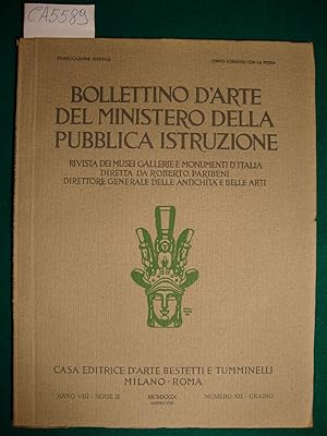 Bollettino d'arte del Ministero della Pubblica Istruzione - Anno VIII - Serie II - Numero XII - G...