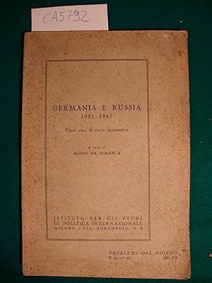 Germania e Russia 1921-1941 - Venti anni di storia diplomatica