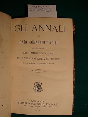 Bild des Verkufers fr Gli annali - Volgarizzati da Bernardo Davanzati zum Verkauf von Studio Bibliografico Restivo Navarra
