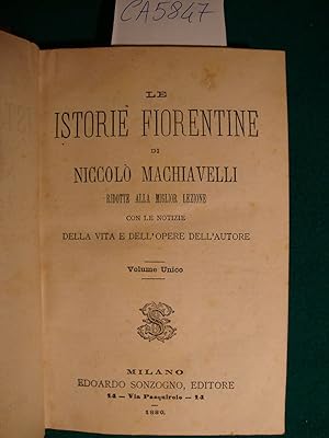 Le istorie fiorentine - Volume unico