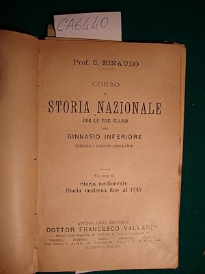 Corso di storia nazionale per le tre classi del ginnasio inferiore secondo i vigenti programmi - ...