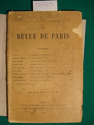 La Revue de Paris - 29° Année - n. 1 - Janvier - Février 1922 - Tome premiere