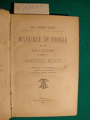 Imagen del vendedor de Manuale di storia ad uso dei licei (Medioevo) - Novelle di Giovanni Boccaccio commentate ad uso delle scuole da Pietro Dazzi a la venta por Studio Bibliografico Restivo Navarra