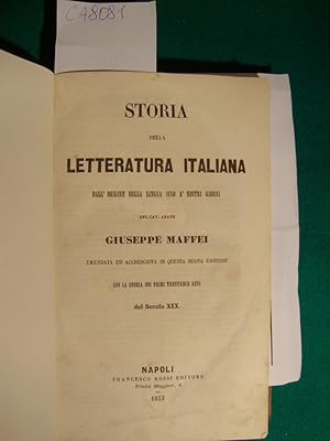 Storia della letteratura italiana dall'origine della lingua sino a' nostri giorni del Cav. abate ...