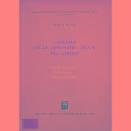 Bild des Verkufers fr L'oggetto della comunione legale tra coniugi zum Verkauf von Libreria Antiquaria Giulio Cesare di Daniele Corradi