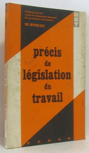 Seller image for Prcis de lgislation du travail BET prparation au CAP for sale by crealivres