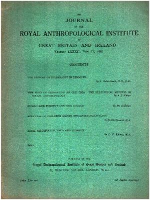 The journal of the royal anthropological institute of great britain and ireland / vome LXXXII par...