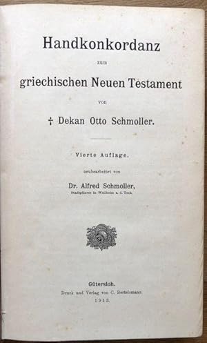 Seller image for Handkonkordanz zum griechischen Neuen Testament (Text nach Nestle, Text griechisch). for sale by Antiquariat Lohmann