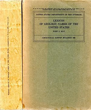 Immagine del venditore per Lexicon of Geologic Names of the United States 2 Volume Set Geological Survey Bulletin 896 venduto da Book Booth