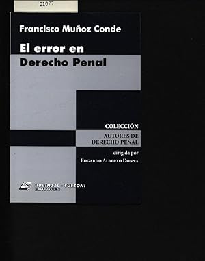 Bild des Verkufers fr El error en derecho penal. . zum Verkauf von Antiquariat Bookfarm