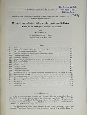 Seller image for Beitrge zur Pilzgeographie des hercynischen Gebietes. 2. Reihe: Einige thermophile Elemente der Pilzflora., for sale by Versandantiquariat Hbald