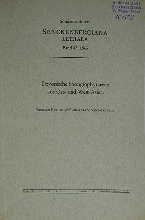 Imagen del vendedor de Devonische Spongiophytaceen aus Ost- und West-Asien, a la venta por Versandantiquariat Hbald