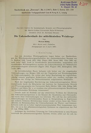 Immagine del venditore per Die Unkrautbestnde der mitteldeutschen Weinberge, venduto da Versandantiquariat Hbald