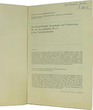 Bild des Verkufers fr Zur Karpobiologie, Karpologie und Verbreitung der Art Iva xanthiifolia Nutt. in der Tschechoslowakei, zum Verkauf von Versandantiquariat Hbald