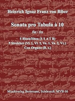 Bild des Verkufers fr Sonata pro Tabula a 10 fr5 Bfl (SSATB), Streicher und Bc zum Verkauf von AHA-BUCH GmbH