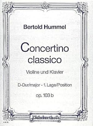 Bild des Verkufers fr Concertino classico D-Dur op. 103bfür Violine und Streicher : Klavierauszug mit Solostimme zum Verkauf von AHA-BUCH GmbH