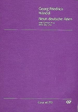 Bild des Verkufers fr 9 deutsche Arien fr Sopran, oblig. Instrument und Bc : 3 Stimmen (dt/en) zum Verkauf von AHA-BUCH GmbH