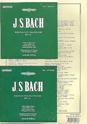 Bild des Verkufers fr Weihnachts-Oratorium BWV 248 : Soli, Chor und Orchester, Klavierauszug/Vocal Score, Urtext, Edition Peters 8719-34, Noten mit 2 CDs zum Verkauf von AHA-BUCH GmbH