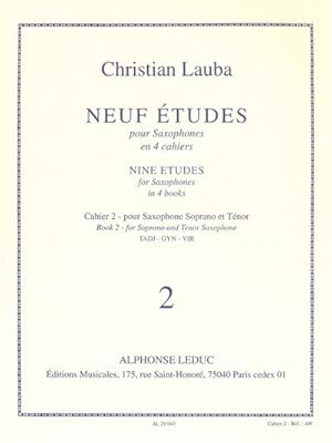 Image du vendeur pour 9 Etudes vol.2 .pour saxophone soprano et tnor mis en vente par AHA-BUCH GmbH