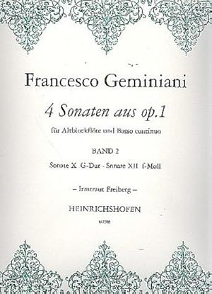 Bild des Verkufers fr 4 Sonaten aus op.1 Band 2fr Altblockflte und Bc zum Verkauf von AHA-BUCH GmbH