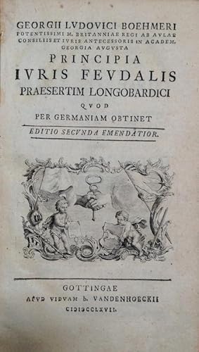 Imagen del vendedor de Principia iuris feudalis,. praesertim Langobardici quod per Germaniam obtinet. Editio secunda emendatior. a la venta por Buch & Consult Ulrich Keip