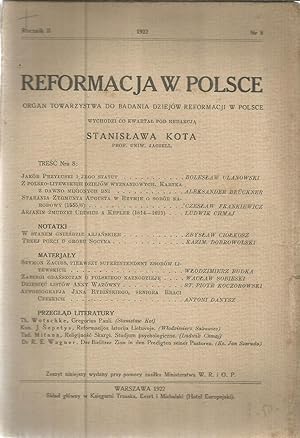 Reformacja w Polsce - Rocznik II - nr. 8