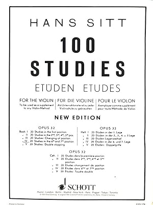 Bild des Verkufers fr 100 Studies. Opus 32 Book IV zum Verkauf von Librodifaccia