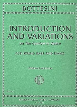 Bild des Verkufers fr Introductions and Variations on the Carnival in Venicefor string bass and piano : for string bass and piano zum Verkauf von AHA-BUCH GmbH