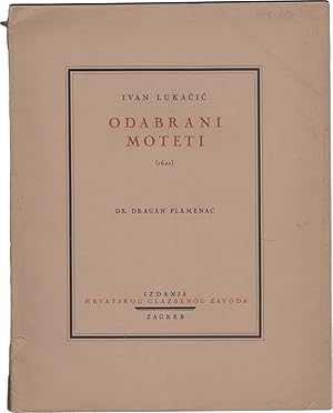 Odabrani Moteti (Duhovni Koncerti). Concerts spirituels chosis / Ausgewählte geistliche Konzerte....