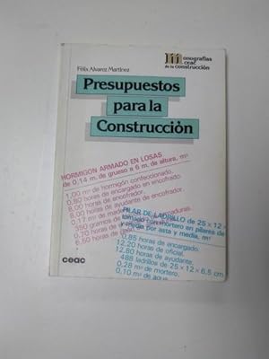 Imagen del vendedor de Presupuestos para la Construccion a la venta por Libros Ambig