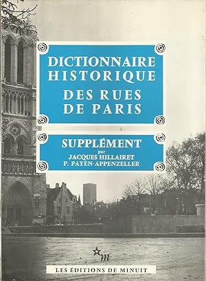 Bild des Verkufers fr Dictionnaire Historique des Rues de Paris - Supplment zum Verkauf von Peter White Books