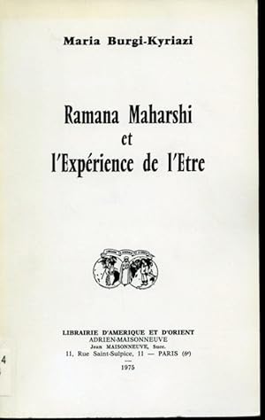 Imagen del vendedor de Ramana Maharshi et l'exprience de l'tre a la venta por Librairie Le Nord