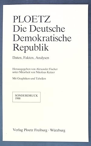 Seller image for Volkswirtschaft; Sonderdruck aus: PLOETZ Die Deutsche Demokratische Republik; for sale by books4less (Versandantiquariat Petra Gros GmbH & Co. KG)