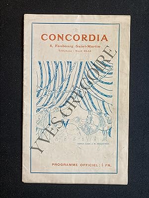 PROGRAMME CONCORDIA-DU 29 DECEMBRE AU 4 JANVIER 1923-DAMIA