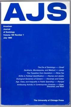 Seller image for AJS. American Journal of Sociology. Volume 100 Number 1. July 1994. for sale by Antiquariat Puderbach