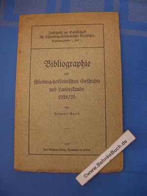 Immagine del venditore per Bibliographie Zur Schleswig-HoltsteinischenGeschichte Und Landeskunde 1928 / 29 venduto da Antiquariat BehnkeBuch