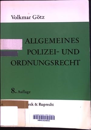 Bild des Verkufers fr Allgemeines Polizei- und Ordnungsrecht. zum Verkauf von books4less (Versandantiquariat Petra Gros GmbH & Co. KG)