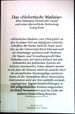 Seller image for Das "Helvetische Malaise": Max Imbodens historischer Zuruf und seine berzeitliche Bedeutung. Die neue Polis; NZZ Libro for sale by books4less (Versandantiquariat Petra Gros GmbH & Co. KG)
