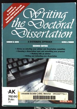 Seller image for Writing the Doctoral Disseration: A Systematic Approach for sale by books4less (Versandantiquariat Petra Gros GmbH & Co. KG)