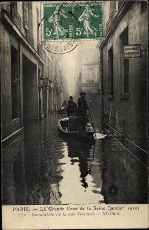 Seller image for Ansichtskarte / Postkarte Paris, La Grande Crue de la Seine, Janvier 1910, Inondation de la Rue Visconti for sale by akpool GmbH