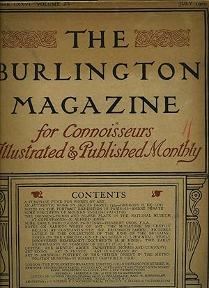 Immagine del venditore per The Burlington Magazine for Connoisseurs, Illustrated and Published Monthly | Number LXXVI (76) Volume XV (15), July 1909. venduto da Little Stour Books PBFA Member