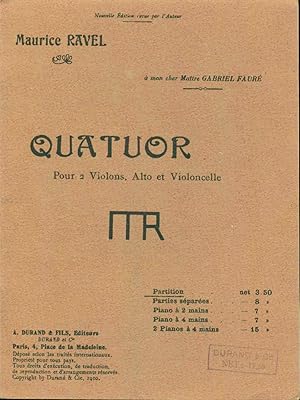 Quatuor pour 2 violons Alto et Violoncelle