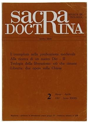 Immagine del venditore per SACRA DOCTRINA. Rivista di teologia. N. 2, Marzo/Aprile 1987.: venduto da Bergoglio Libri d'Epoca