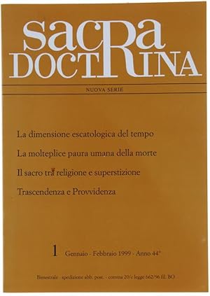 Immagine del venditore per SACRA DOCTRINA. Rivista di teologia. N. 1, Gennaio/Febbraio 1999.: venduto da Bergoglio Libri d'Epoca