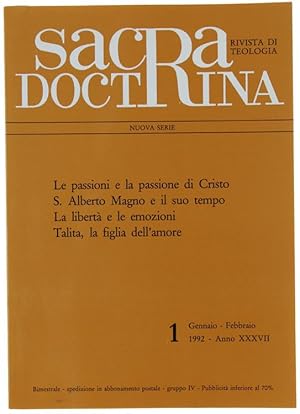 Immagine del venditore per SACRA DOCTRINA. Rivista di teologia. N. 1, Gennaio/Febbraio 1992.: venduto da Bergoglio Libri d'Epoca