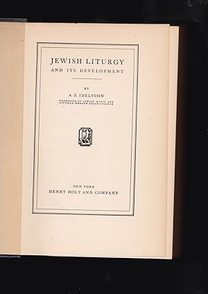 JEWISH LITURGY AND ITS DEVELOPMENT
