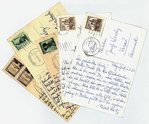 Bild des Verkufers fr 5 eigenh. Bildpostkarten mit U. zum Verkauf von Antiquariat INLIBRIS Gilhofer Nfg. GmbH