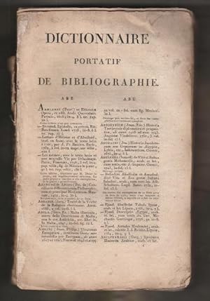 Dictionnaire Portatif De Bibliographie