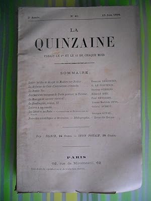 Image du vendeur pour La quinzaine - 2eme annee numero 40 - 15 juin 1896 mis en vente par Frederic Delbos